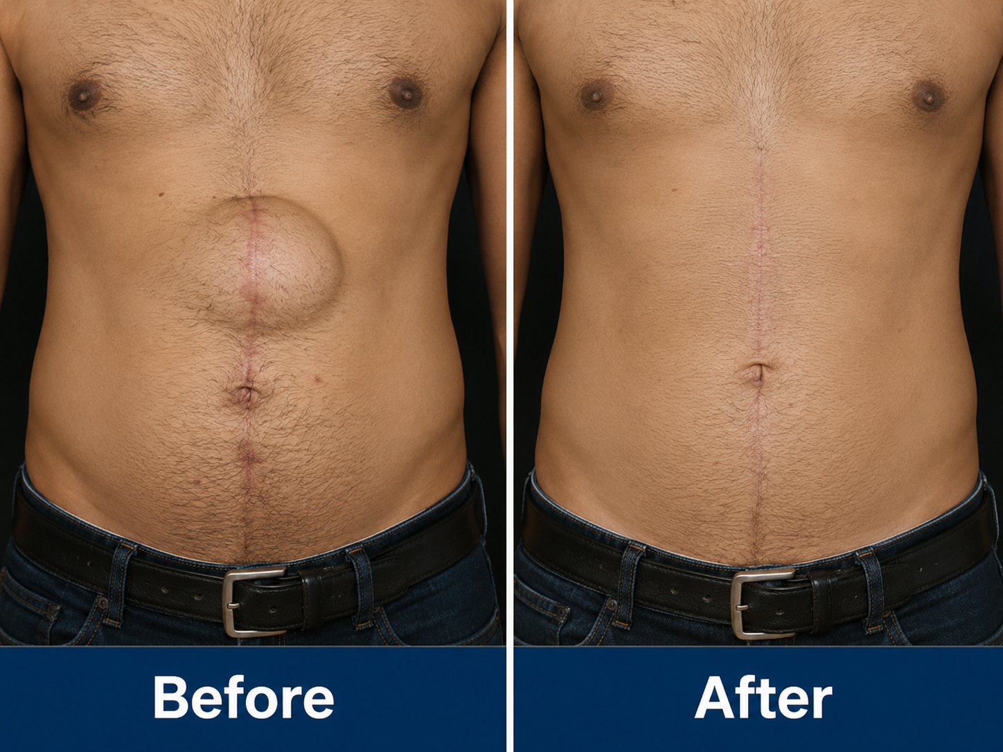 Before and After Laparoscopic Hernia Repair